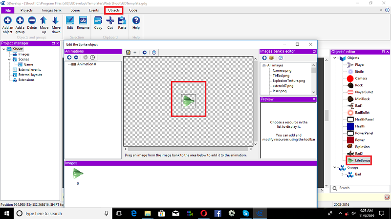 2D Air Force Combat Game Using gdevelop Engine
